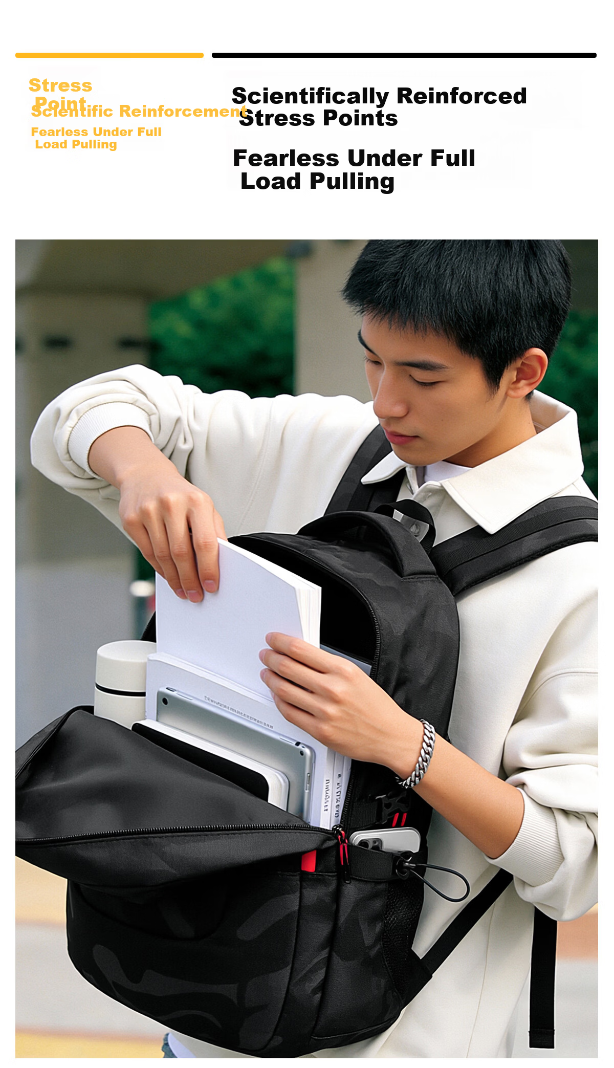 361° Men's Backpack Large Capacity Casual Water-Resistant Commuter Lightweight Sports Bag for Middle School, High School, and College Students 10