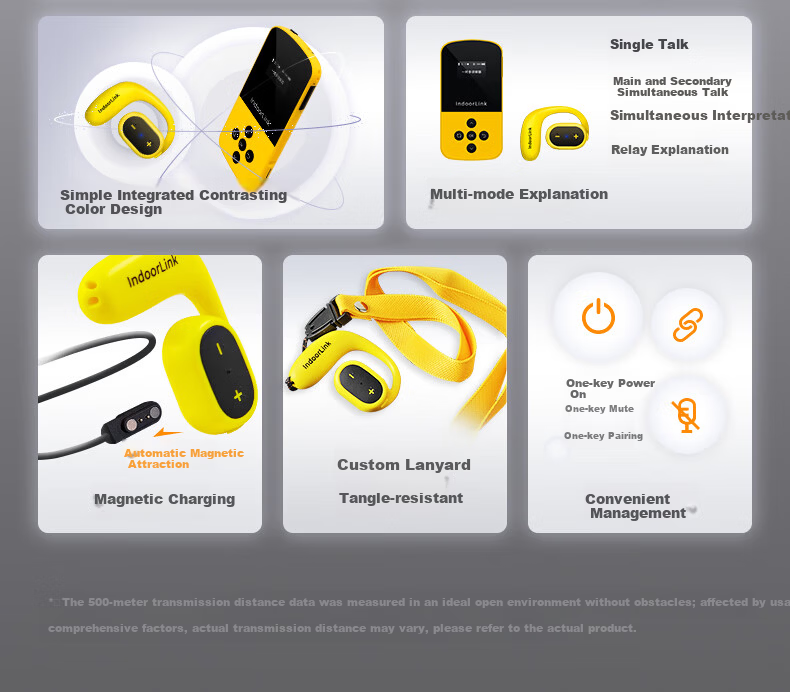 IndoorLink Wireless Tour Guide System One-to-Many Group Tour Guide for Scenic Spots Museums Memorial Halls Exhibition Halls Corporate Reception Multi-Person Guide Headset Educational Tour Guide Device 4