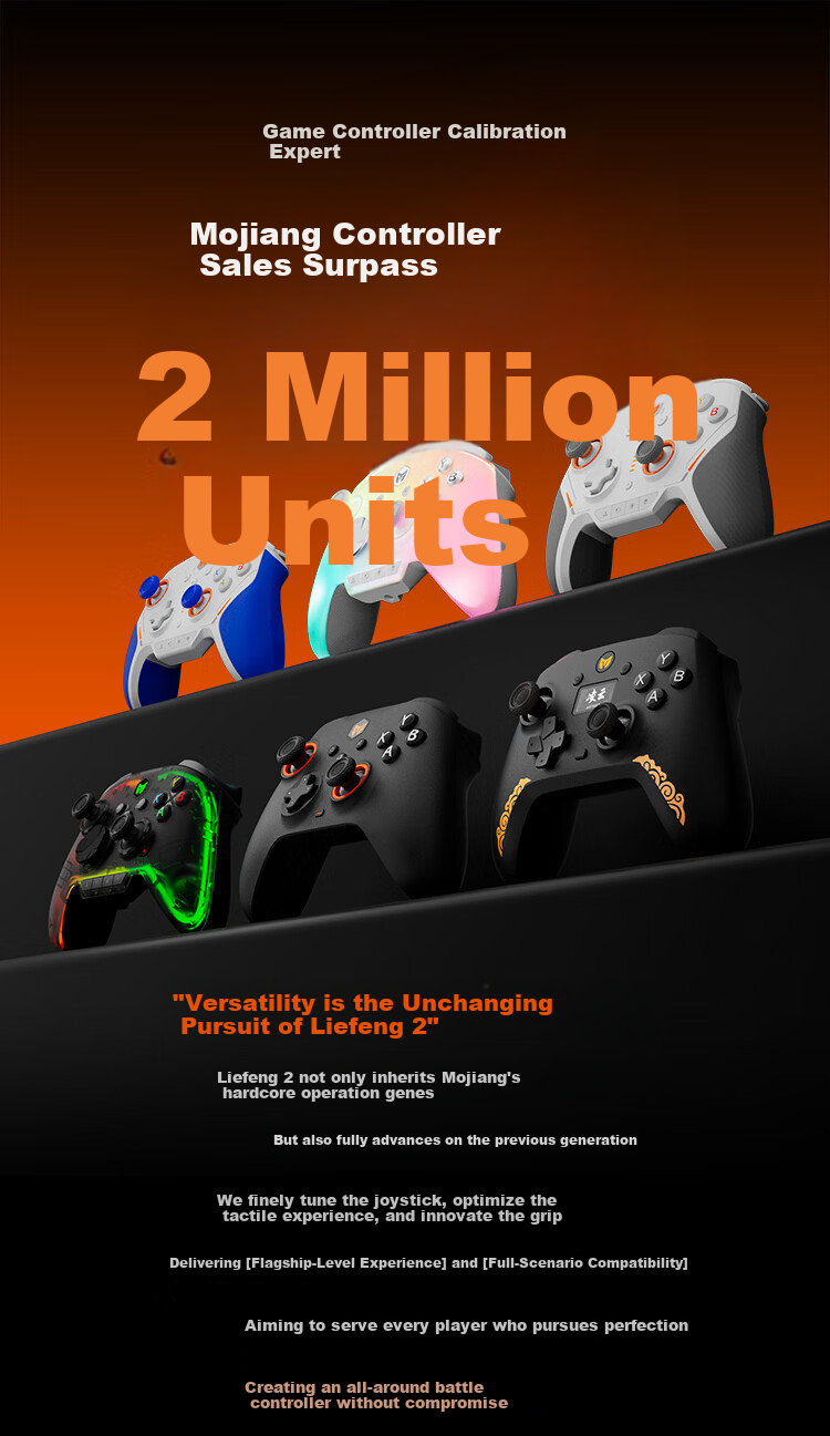 Mojiang Leifeng Dual Hall Wireless Game Controller, Xbox Phone Switch Bluetooth PC Steam Black Myth: Wukong Apex Dual Shadow Wonderland, The Legend of Zelda: Majora's Mask, Gray 2