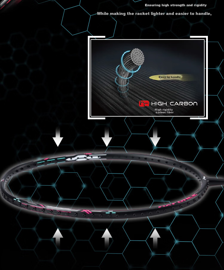 LI-NING Badminton Racket Full Carbon Thunder Small Steel Cannon 4U Black VS Thunder EX White 5U Pre-Strung Set 4
