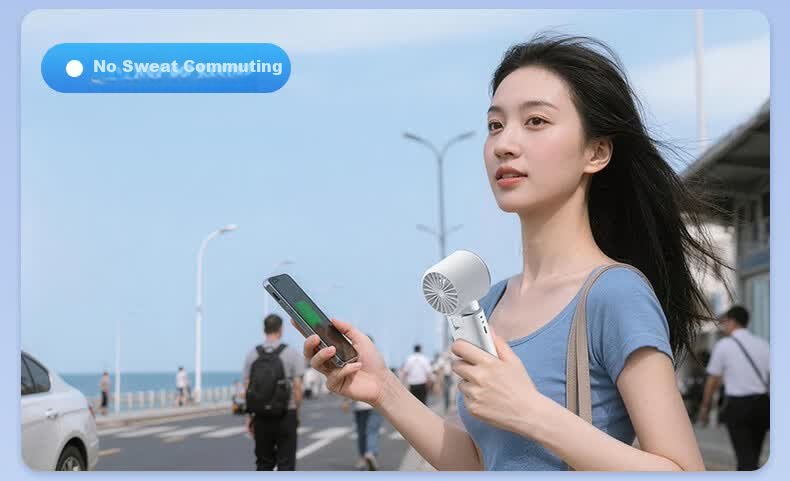 VENIDER 2026 Heavy-Duty Ice Cooling High-Speed Handheld Folding Mini Portable Outdoor Desktop USB Neck Hanging Rechargeable Silent Long-Lasting Fan for Students Dormitory 16