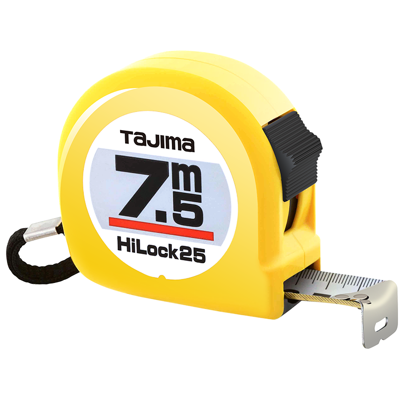 TAJIMA 7.5-Meter Steel Tape Measure, Box Measuring Ruler, Carpenter's Ruler, Metric, 25mm Wide, 1001-0036