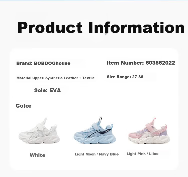 BOBDOG House Girls Summer Mesh Running Shoes Children's Sports Casual Shoes 603562022 Light Pink/Lilac Purple Size 31 1