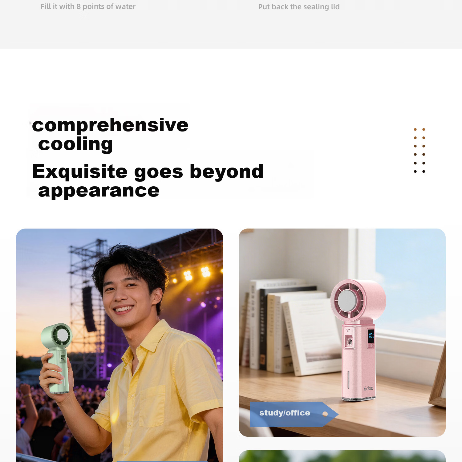 Yoobao Handheld Mini Fan, Semiconductor Cooling, Rechargeable, Long Battery Life, Quiet, Portable, for Summer Outdoor Camping, Student Cooling Device 21