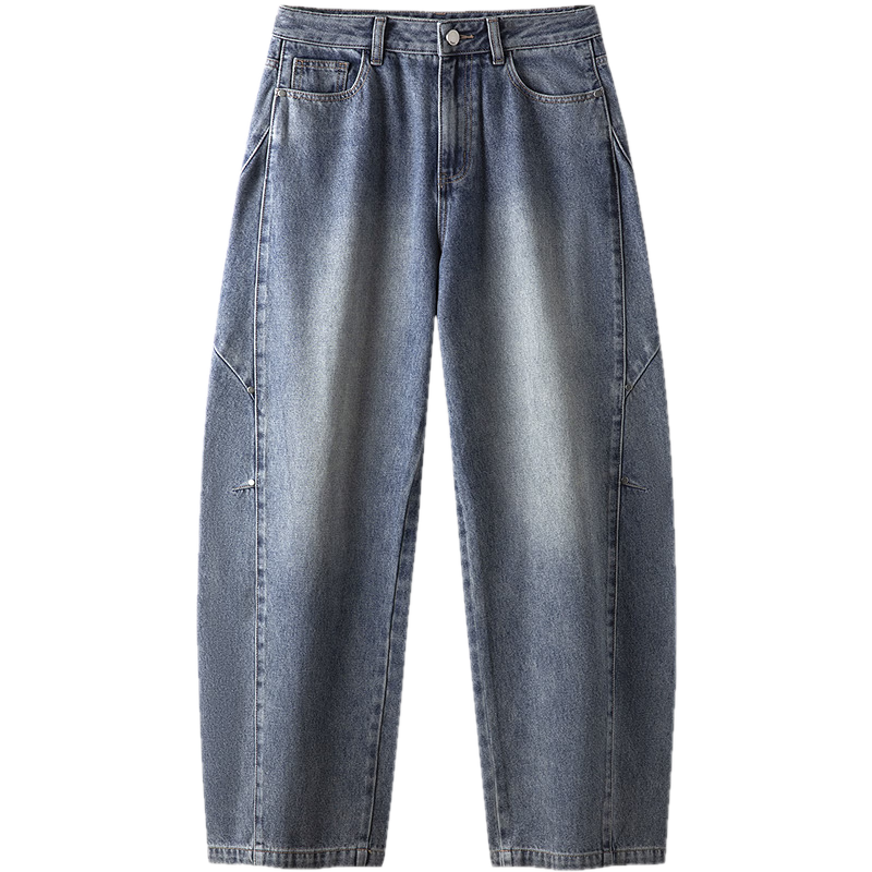 Semir Women's Jeans Autumn Vintage Patchwork Floor-Length Pants with Lyocell 2026 Curved Blade Pants 109526124003