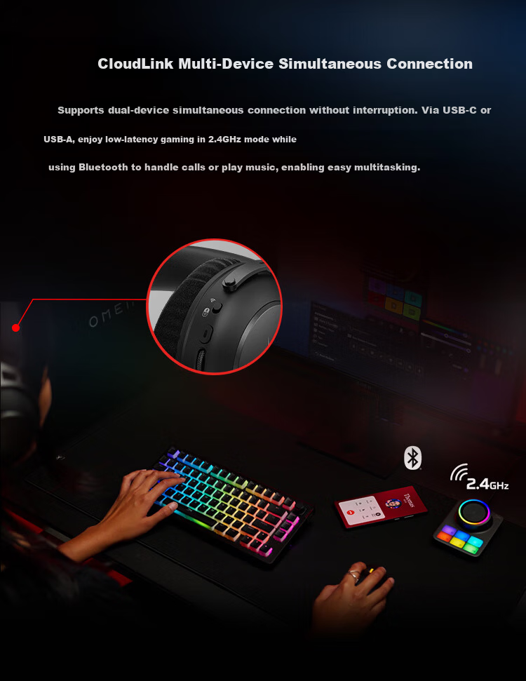 HYPERX Alpha II Wireless Black Over-Ear Gaming Headset Long Battery Life Compatible with Call of Duty: Modern Warfare II 4