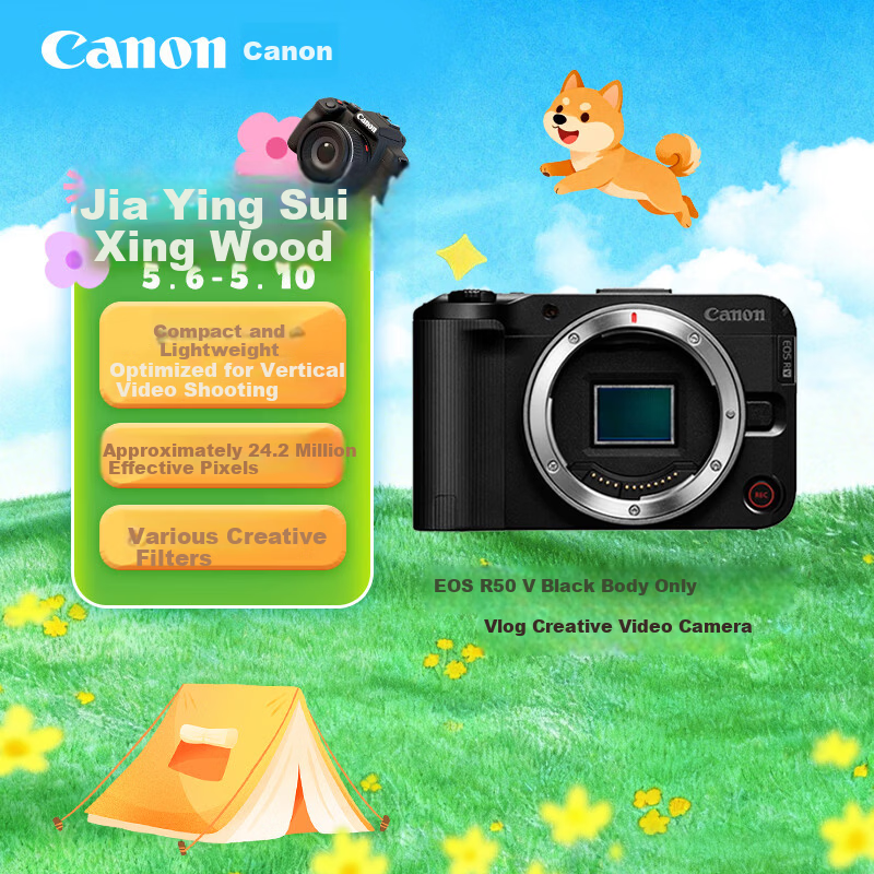 Canon EOS R50 V Black Body Creative Video Camera