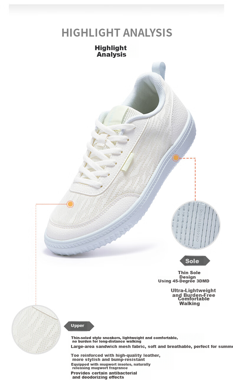 361° Women's Sports Sneakers Spring Summer Breathable Trendy Casual White Shoes 682626622-1 16