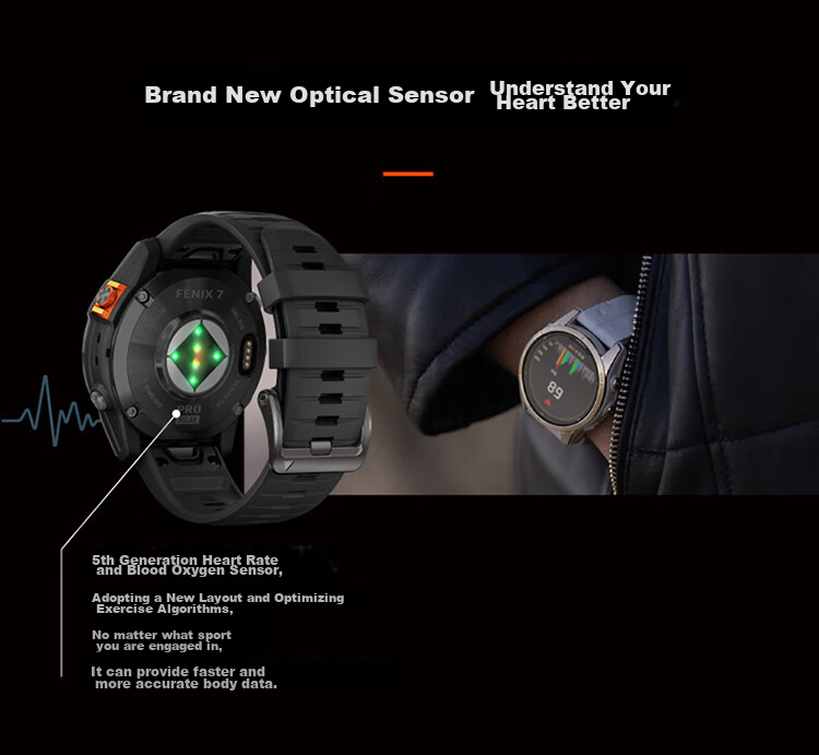 GARMIN Fenix7X Pro Solar Elite Edition (51mm), ECG Heart Rate Running Outdoor Sports Watch 6