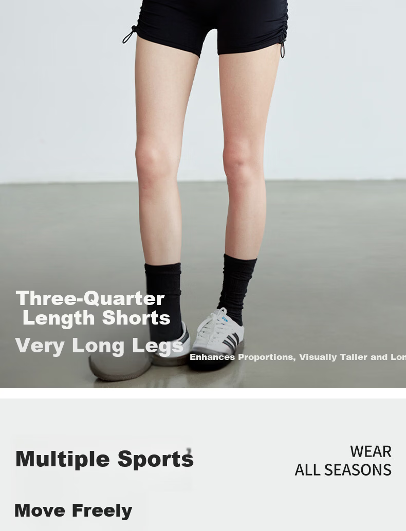 Free Style Drawstring Yoga Shorts Women Summer New High Waist Hip Lift Tummy Control Peach Shorts Pilates Sports Fitness Bermuda Shorts 7