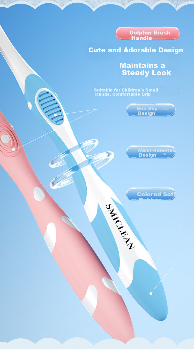 Kejiekejing Sanxiao Group Children's High-Density Soft Bristle Toothbrush 5-12 Years Old Kids Boys Girls Cartoon Design 2-Pack 5