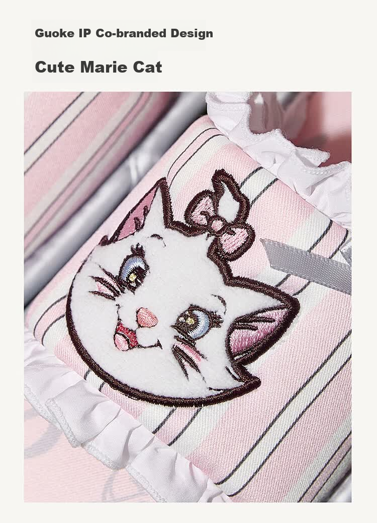 Gukoo Women's Four-Season Mary Cat Collaboration Cute Flat Home Slippers Ballet Pink Size 36-37 4