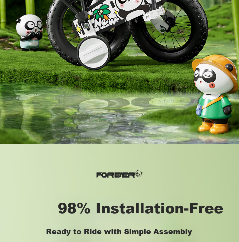 FOREVER Children's Bicycle, Baby Pedal Bike, Foldable Bike for Boys And Girls, Suitable for Ages 3-8, Student Bike, 18-Inch Integrated Wheel 3