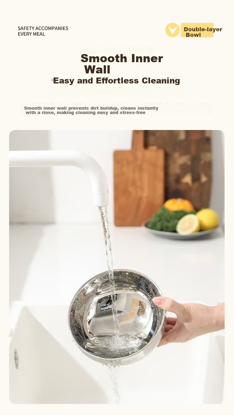 Shengjia 316 Stainless Steel Double-Layer Insulated Anti-Scald Bowl 11.5cm for School Canteen Hotel 316 Double-Layer Bowl [Jing Warehouse] 9