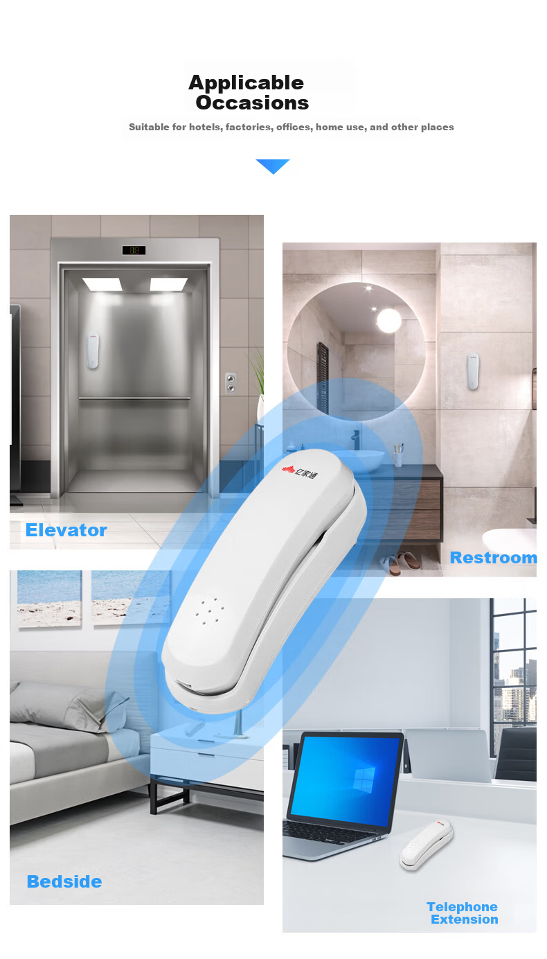 Yijiantong T9 Corded Phone Landline Wall-Mountable Caller ID Desk Phone for Elevator Bathroom Kitchen Hotel Home Use 2