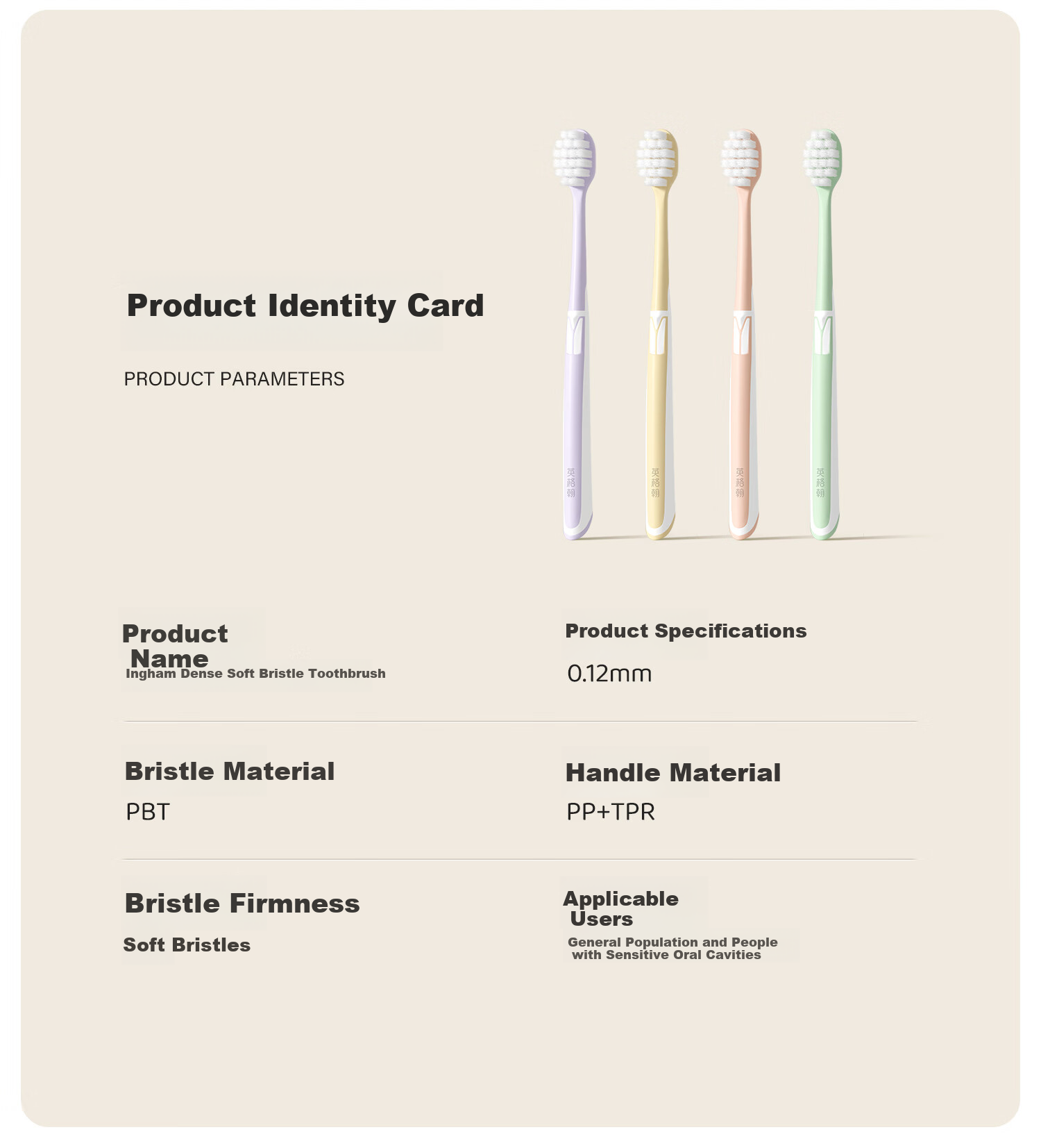 Ingham Soft Bristle Toothbrush Adult Wide Head Ultra-Fine Ultra-Soft Family Pack 6