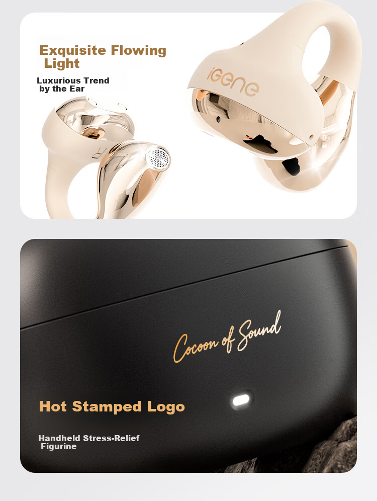 Jiyin [Slight In-Ear Sports Ear Clip] Bluetooth 6.0 Ear Clip Open-Style Running Music Gaming Noise-Cancelling Long Battery Life Bone Conduction Concept Wireless Ear Hook V17 8