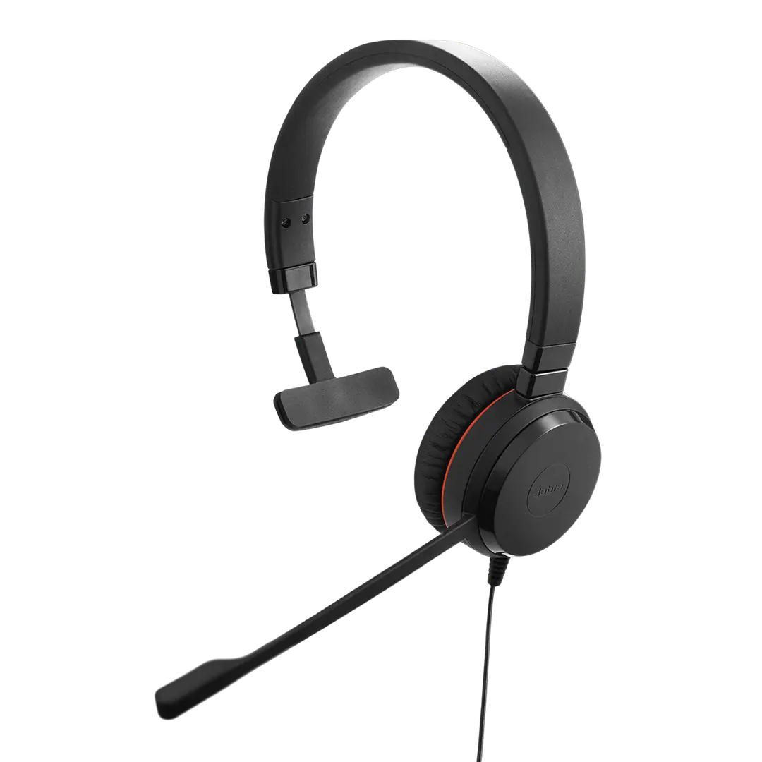 Jabra Evolve 20 MS USB Single-Ear Headset with Active Noise Cancellation for Online Meetings, Office Work, And Online Education Training