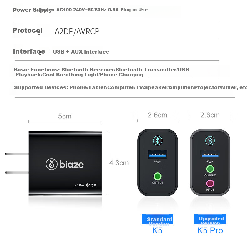 BIAZE Bluetooth Receiver 6.0 Adapter to USB Drive Speaker AUX for Vintage Amplifier Headphones Lossless Wireless Transmitter for Desktop Laptop TV Audio Module 33