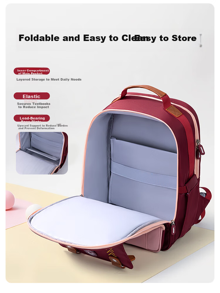 Disney Backpack for Primary School Students Grades 3-6, Spine-Protecting, Load-Reducing, Ultra-Lightweight, Large Capacity, Anti-Drop Children's Backpack for Boys And Girls, Strawberry Bear Desig 17
