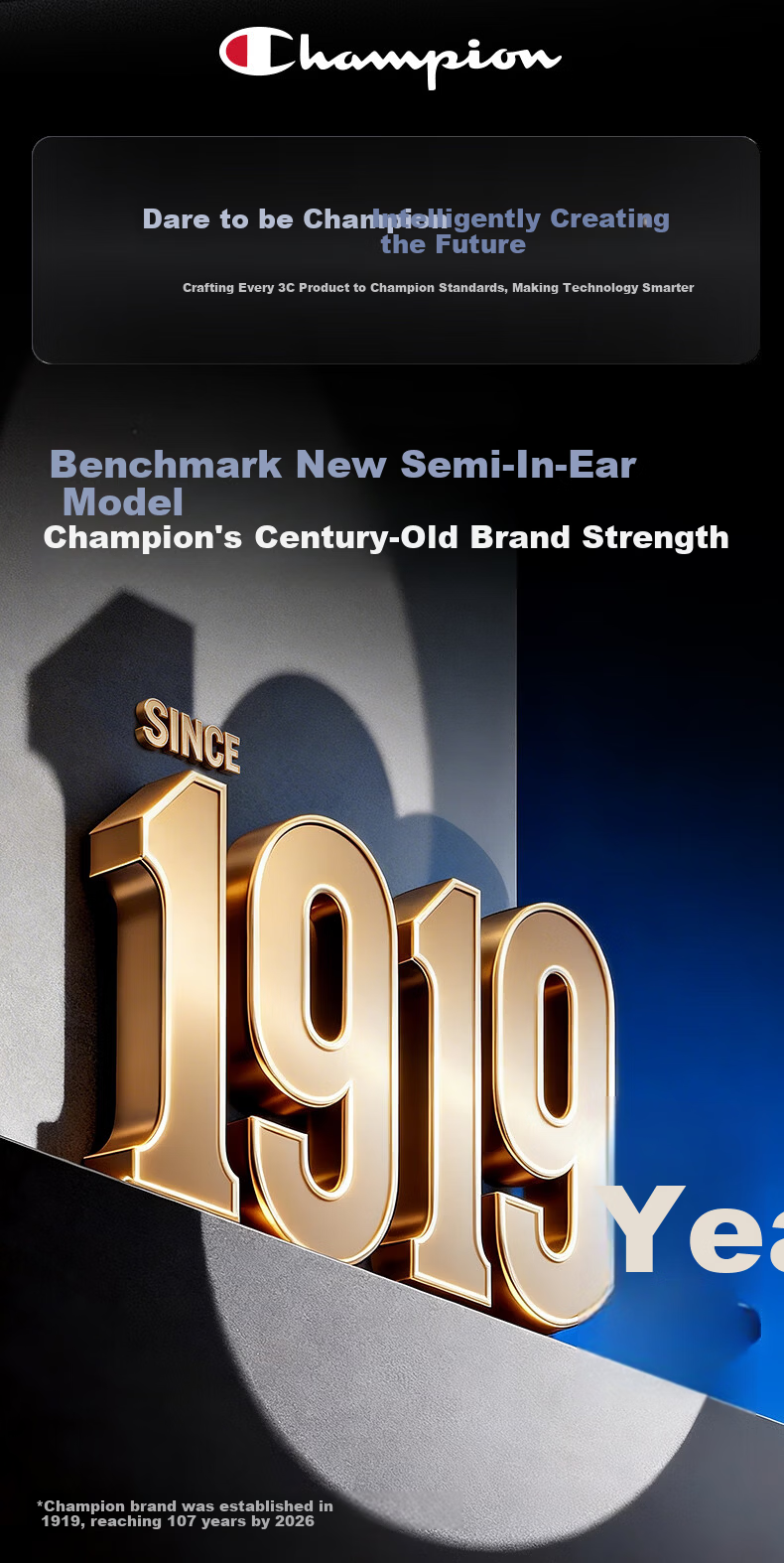 Champion True Wireless Bluetooth Earbuds Semi-In-Ear Music Sports Gaming Earphones Bluetooth 6.0 Compatible with Apple Xiaomi Phones Trendy Series CH30 Beige 2
