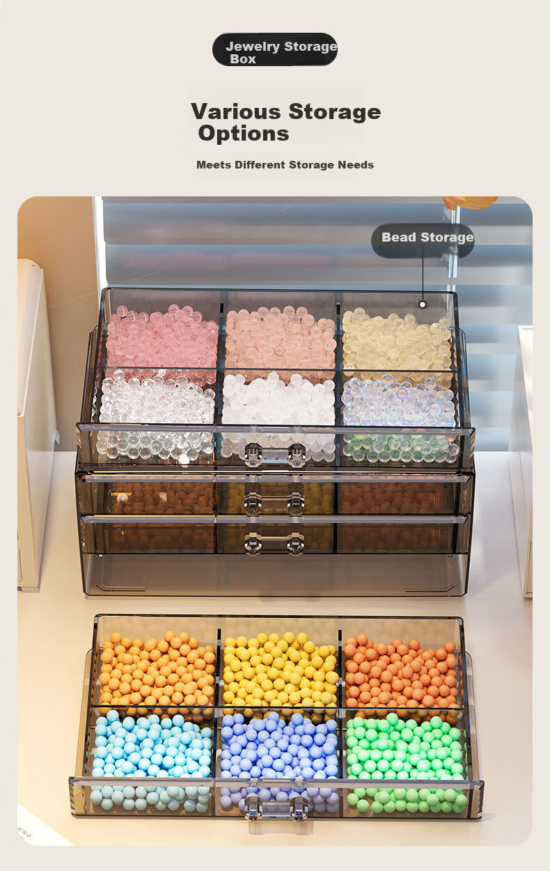 40,000 Kilometers Large Capacity Jewelry Storage Box for Earrings, Studs, Necklaces, Bracelets - High-End Exquisite Bead Organizer Box 8