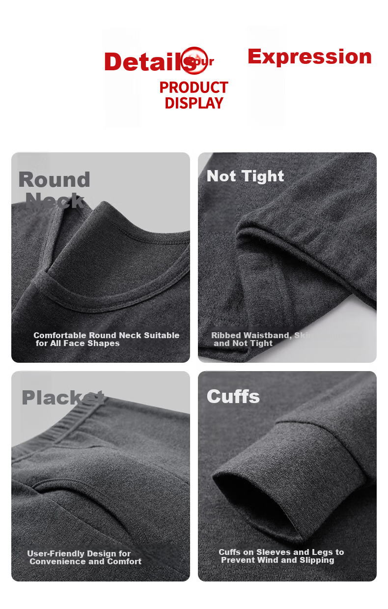 Hengyuanxiang [Hot Selling 50W Set] Thermal Underwear for Men And Women, Warm Cotton And Wool Sweater, All-Cotton Middle-Aged And Elderly Set for Autumn And Winter 10