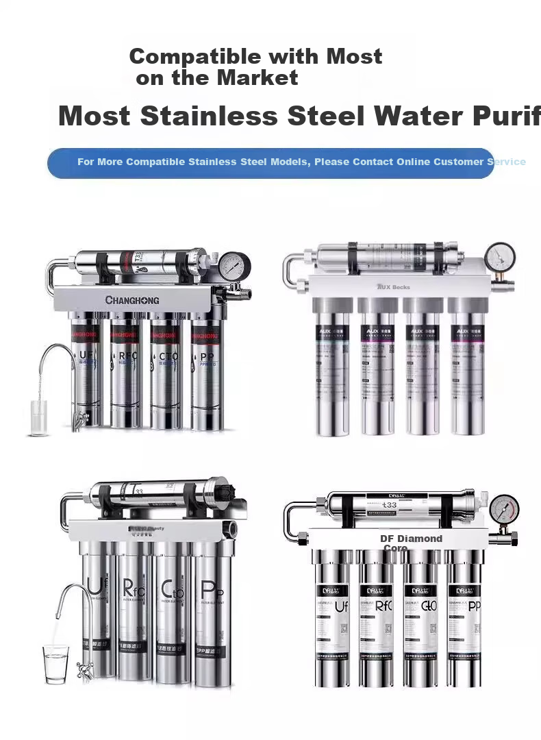 Drill Core Compatible with AUX Water Purifier Filter AU12/AU50 Changhong CUF-501/CUF502 Stainless Steel Water Purifier Filter Full Set Accessories 3