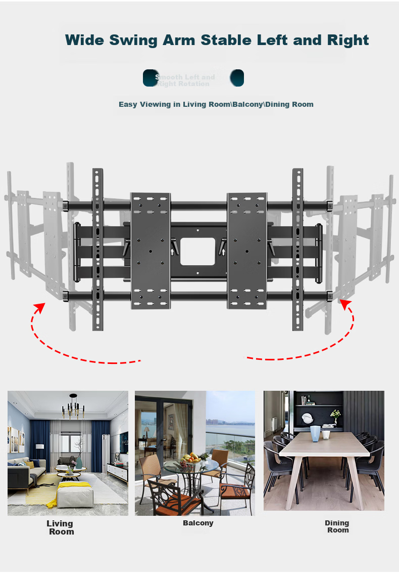 HILLPORT Conference Flat Panel TV Mount Telescopic Rotating Embedded TV Wall Bracket for JAV Hisense Huawei MAXHUB All-in-One Teaching Machine Commercial Display 65/75/90 Inch DY999S 8