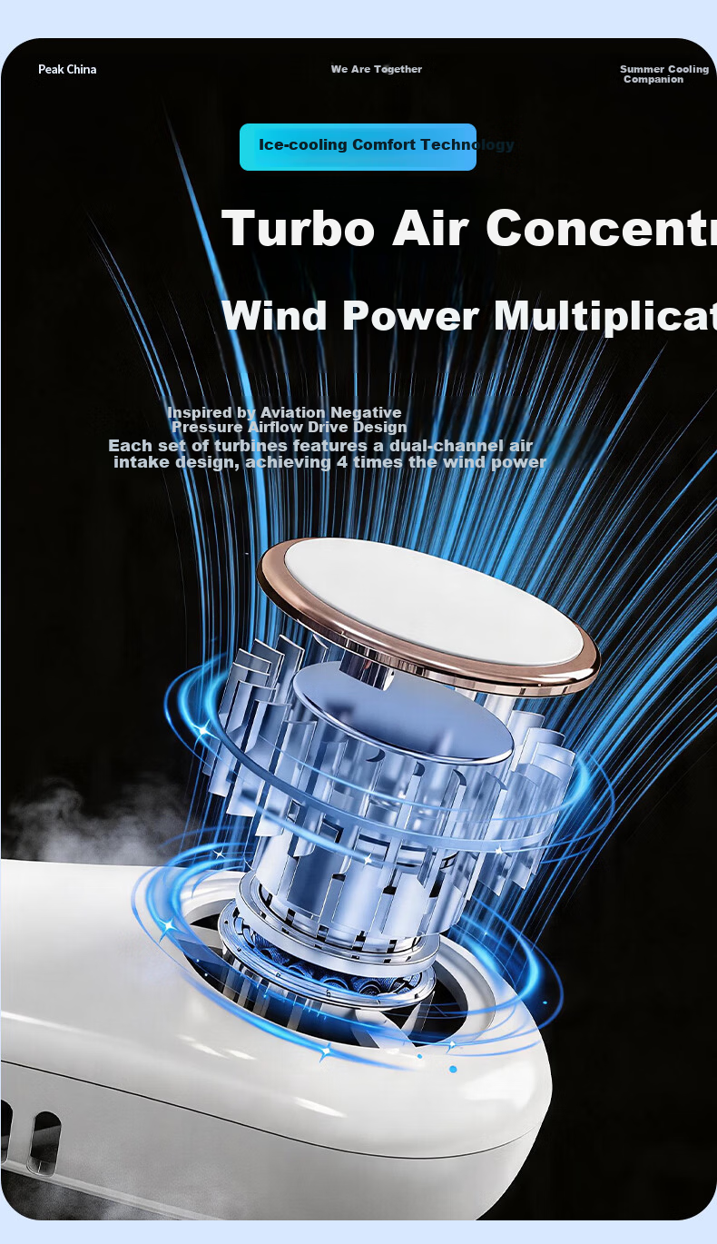 PEAK [Million-Selling | Semiconductor Cooling] Neck-Hanging Fan Cooling, 2026 New Model with Ultra-Long Battery Life, Waist-Hanging Small Outdoor Portable Quiet Fan, Neck-Hanging Style 10