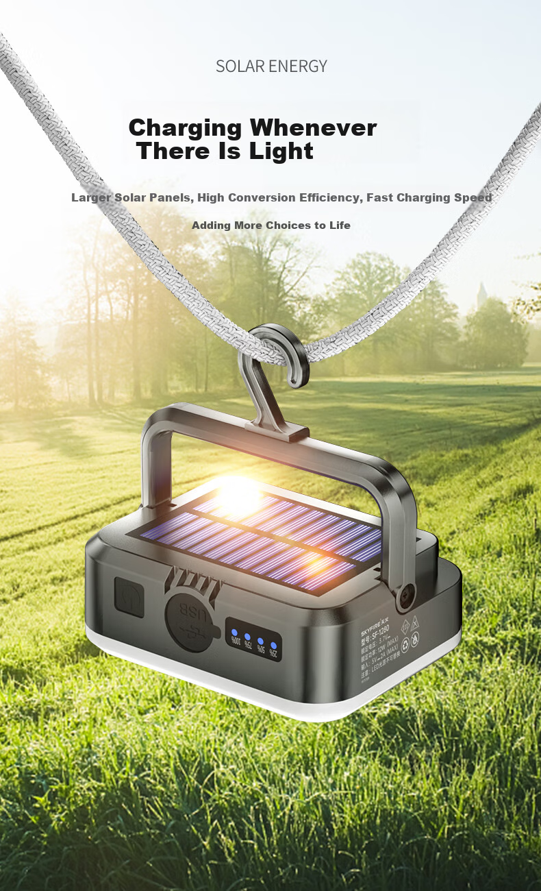 Tianhuo High-Power Outdoor Multifunctional Camping Light LED Portable Rechargeable Night Market Stall Worksite Lamp 14