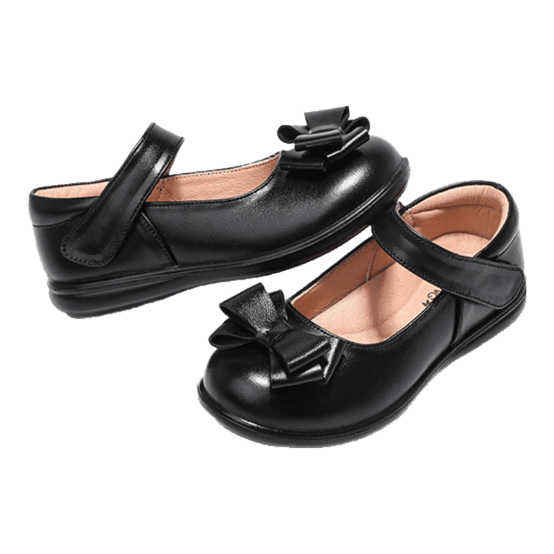 Aokang Girls' Leather Shoes, Spring And Autumn New Style Black Genuine Leather Soft-Soled British Style Children's Princess Performance Shoes