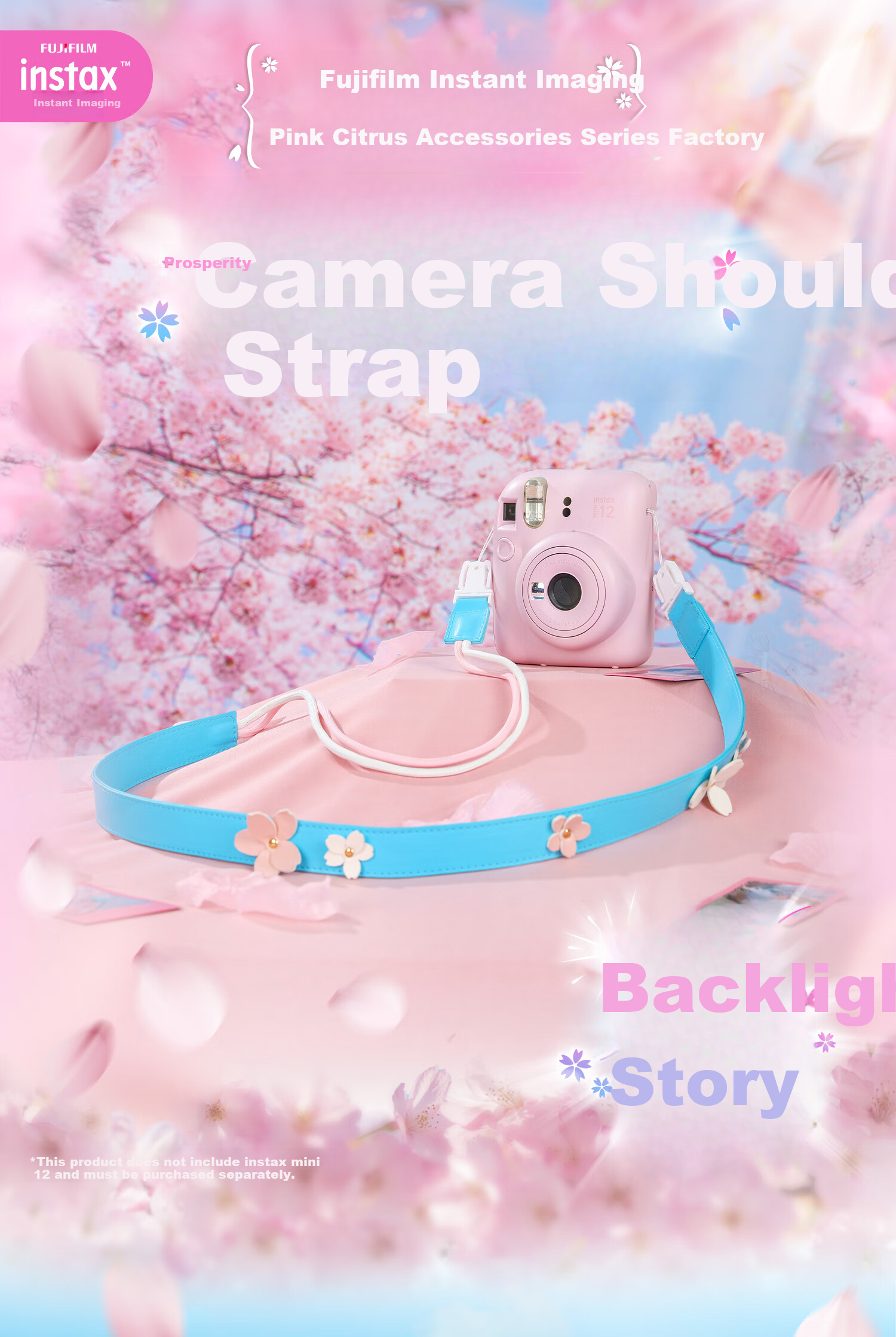 INSTAX Fujifilm Instant Camera Backlight Story Shoulder Strap 1