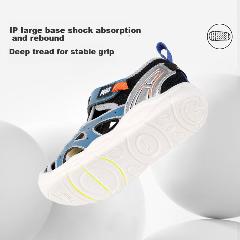 DR·KONG Toddler Walking Shoes Summer Boys and Girls Comfortable Breathable Baby Sandals 2S14A2004AM Blue/Black Size 22