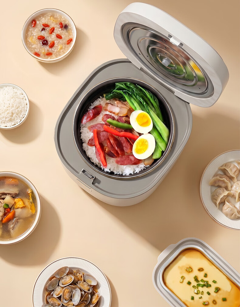 CHIGO 4L Rice Cooker Household 4-5 People Titanium Inner Pot Non-Stick Firewood Rice Ball Pot Multi-Function Smart Reservation Rice Cooker FD407-2404B 5