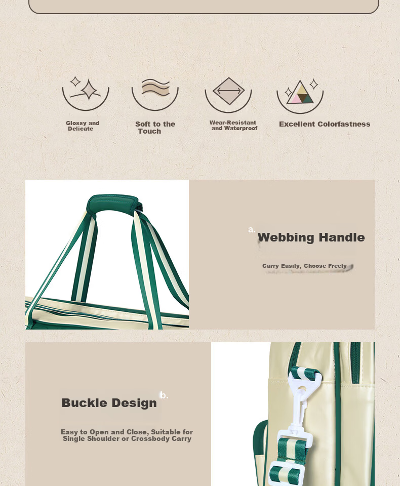 KUMPOO 25th Anniversary Limited Edition Badminton Bag Fashionable Durable Waterproof Square Bag Xunfeng KB-566 Pearl White/Green 8
