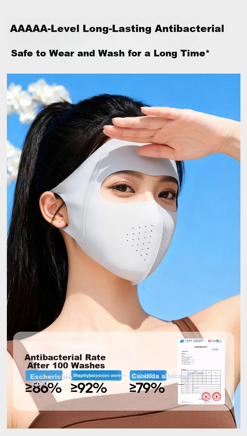 KELME Sun Protection Face Mask Unisex Full Face Cooling Ice Silk Breathable Comfortable Outdoor Cycling Mountaineering Balaclava 10