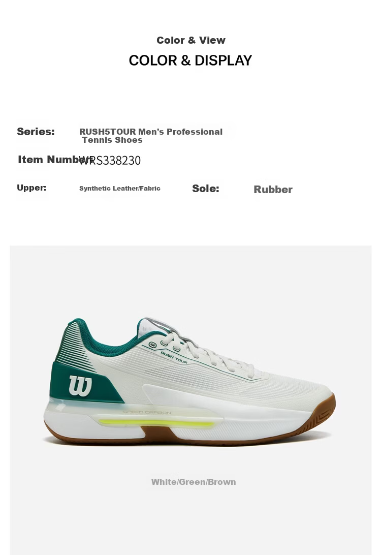 Wilson Rush 5 Tour 2026 New Men's Professional Tennis Shoes Player Edition 10