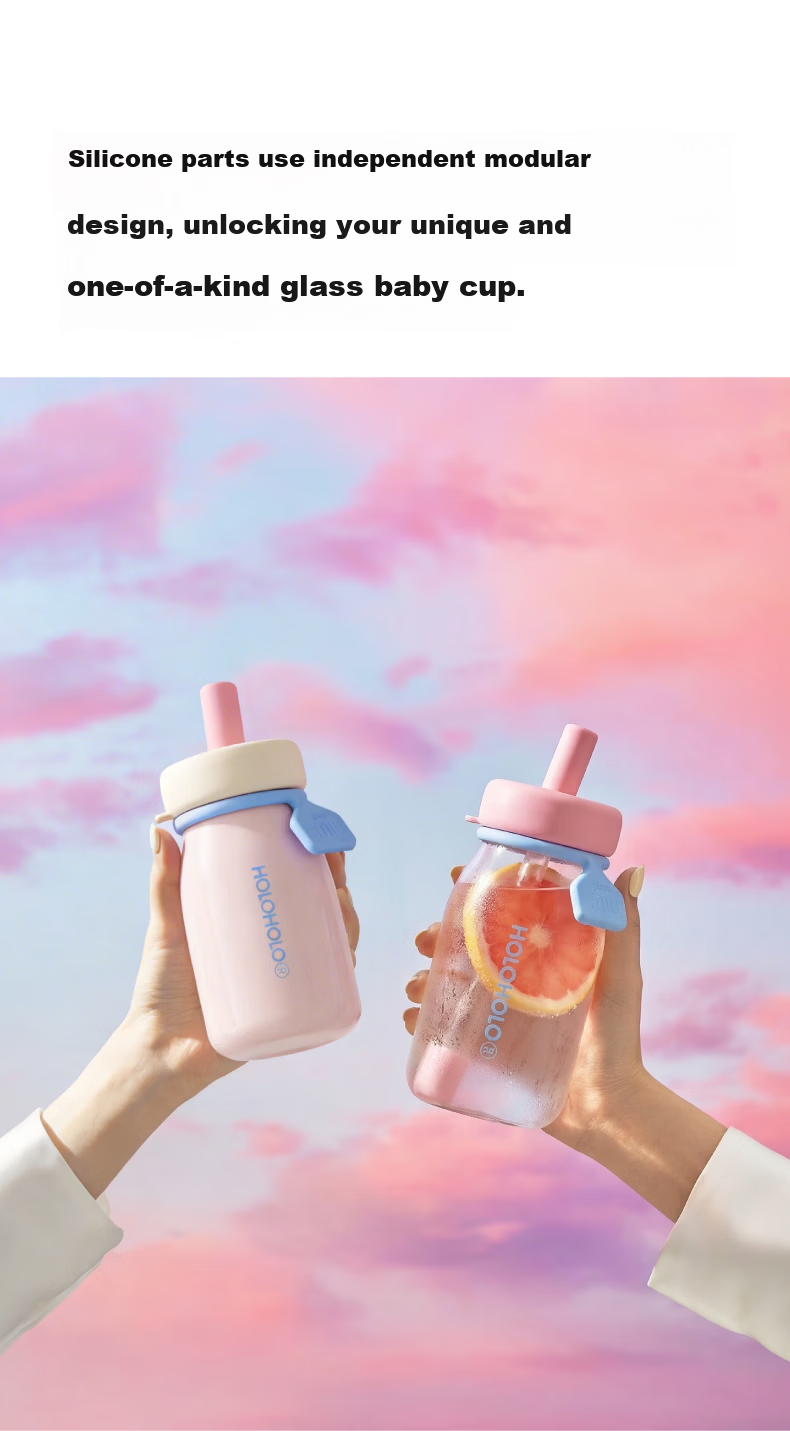 HOLOHOLO High Borosilicate Glass Tea Cup for Men and Women, High Aesthetic, Heat Resistant, Explosion-Proof, Drop-Resistant, Children's and Students' Gift for June 1st 13