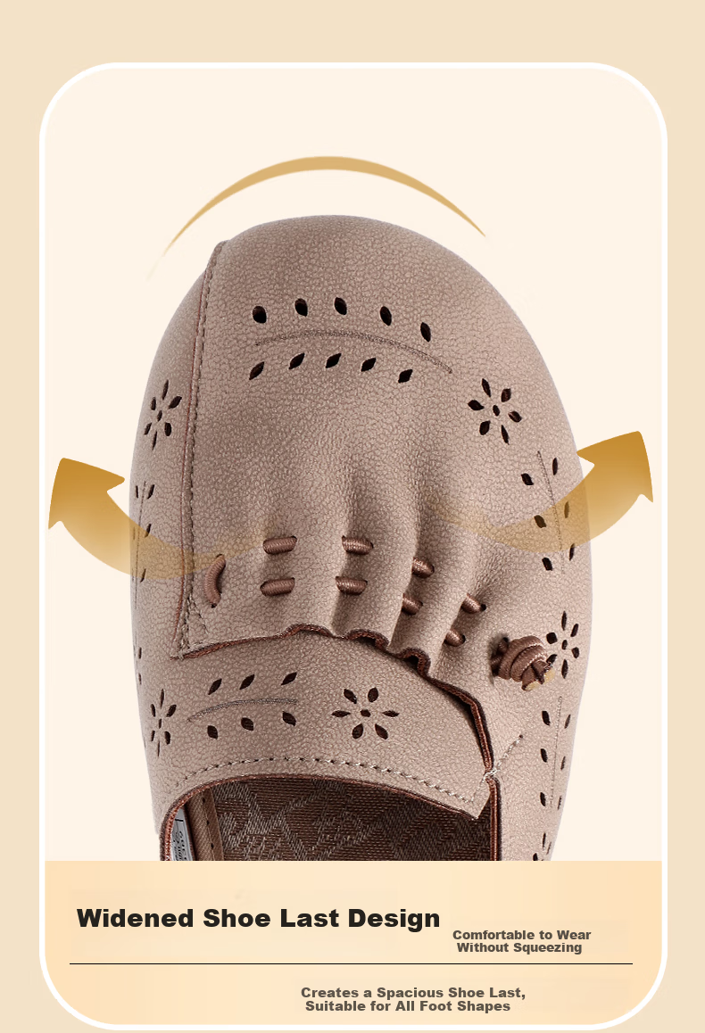 Taiheyuan Summer Women's Hollow Carved Anti-Slip Flat Shoes Comfortable Lightweight Middle-Aged and Elderly Mom Grandma Shoes 11