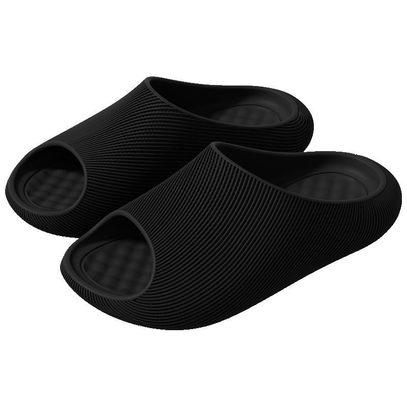 Duchen 3D Texture Men's Sports Sandals Summer Outdoor Beach Thick Sole Non-slip Breathable Black Size 42-43