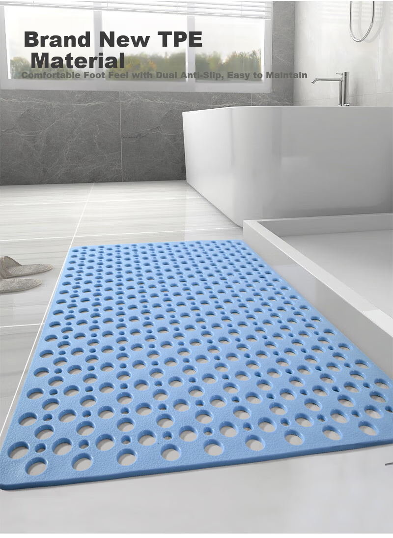 Huaxu Household Bathroom Non-Slip Mat, Shower Room Water Barrier Floor Mat, Hotel Toilet Bathing Foot Pad, Gray 6090 1
