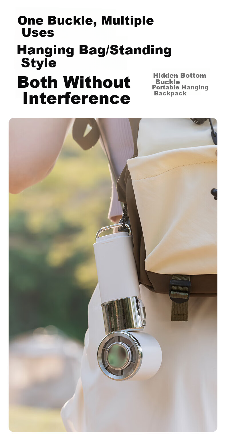 Viken Handheld Mini Fan High-Speed Cooling Portable Neck Hanging Small Electric Fan Power Bank 10000mAh for Outdoor Travel 24