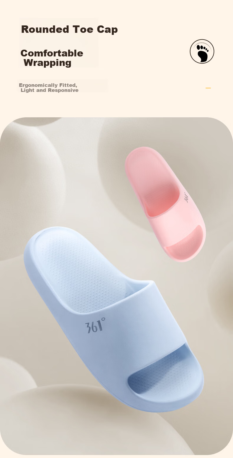 361° Lingyun Women's Slippers 2026 Summer New Outdoor Wearable One-strap Thick-soled Soft Elastic Casual Home Sandals 10