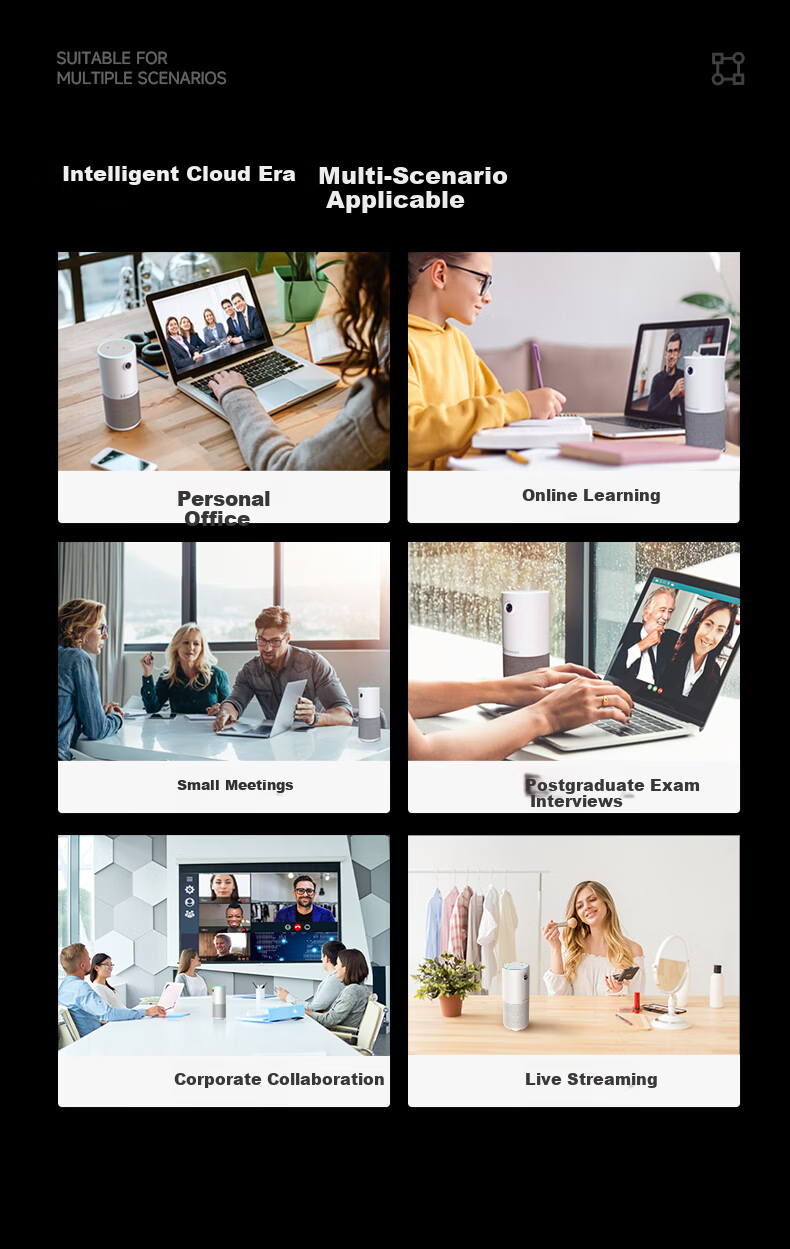 Hamedal C20 All-in-One Audio and Video Conference Camera with Omnidirectional Microphone, HD Wide-Angle Office Meeting Pickup Speaker, Amplified Microphone Speaker System Device 5