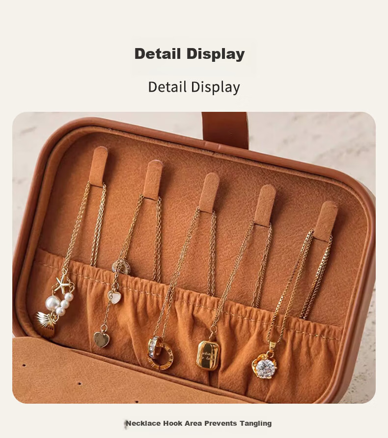 40,000 Kilometers High-End Exquisite Jewelry Box for Earrings, Studs, Rings, Necklaces, Gold Portable Accessory Organizer 9