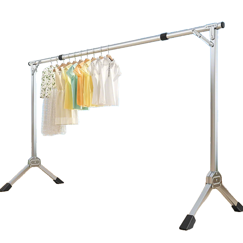 Huakai Star Floor-Standing Balcony Clothes Drying Rack Foldable Extendable YJ181 2.4m Adjustable Clothes Hanger No Installation Needed