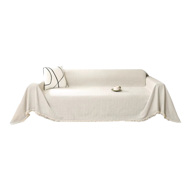 Wuyinliangpin Sofa Cover, All-Inclusive Four-Season Non-Slip Sofa Slipcover, Protective Pad, Cover Cloth, 180*180 Herringbone Pattern, Beige