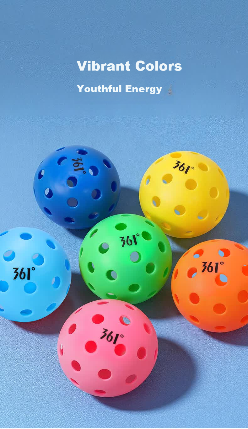 361° Pickleball Set High-Elastic Integrated Balls Outdoor Professional Competition Balls 4 Regular Balls + 2 Glow Balls 8