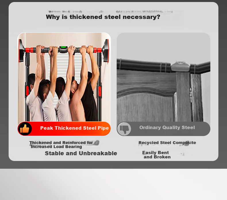 Peak Home Pull-Up Bar Indoor Doorway Chin-Up Bar Enhanced No-Drill Fitness Equipment for Children and Adults Long Version 13